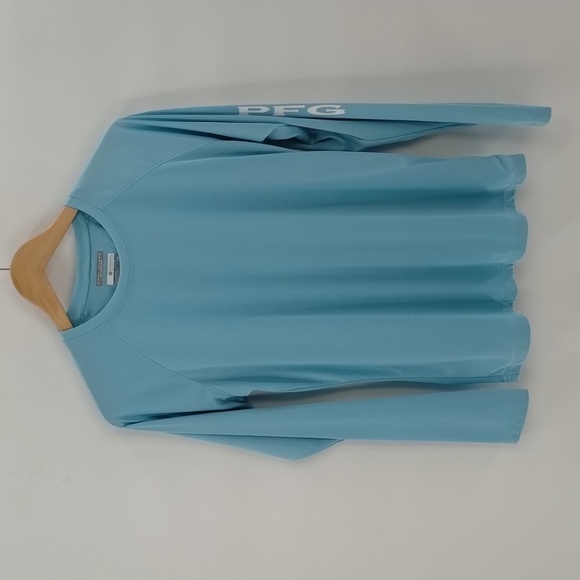 Columbia top PFG omni shade turquoise blue size large long sleeve Columbia - Picture 1 of 6